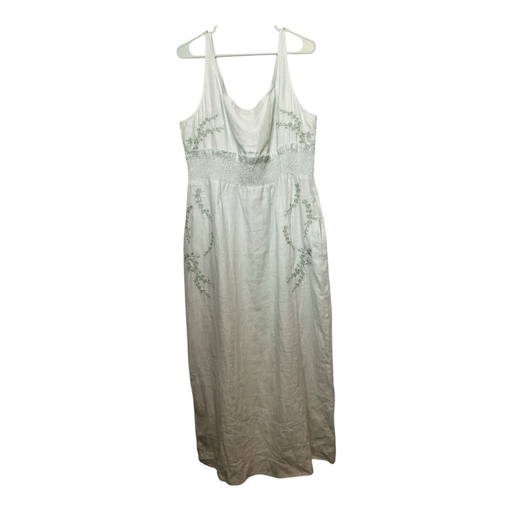 Women’s Fanm Mon 100% linen, light‎ green dress, size XXL